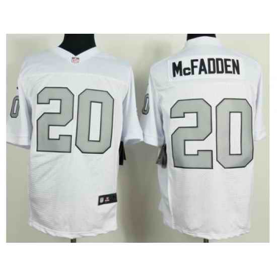 Nike Oakland Raiders 20 Darren McFadden White Elite Silver No. NFL Jersey